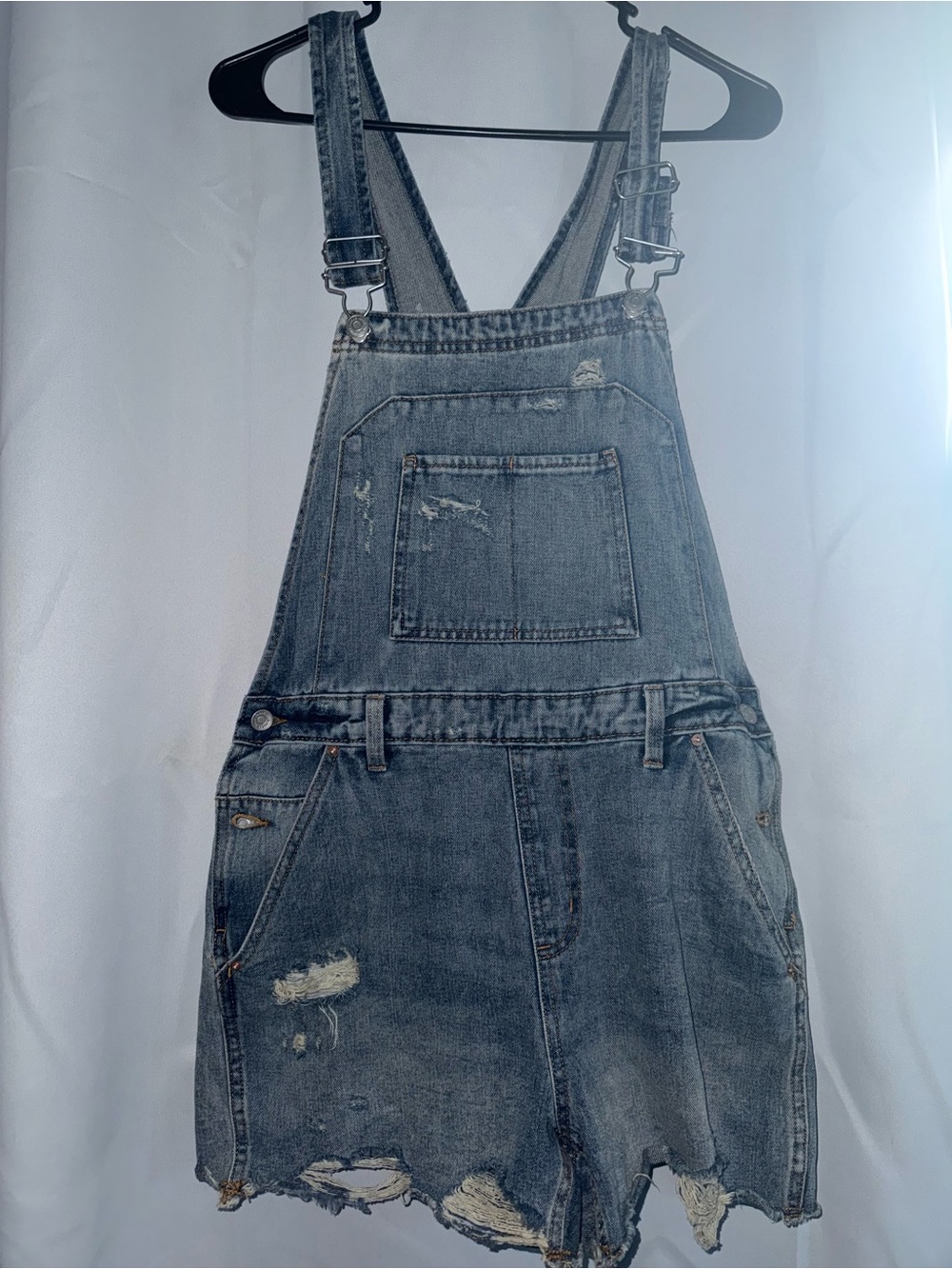 wild fable Light Blue Denim Short Overalls